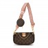 Louis Vuitton Multi Pochette｜Monogram Canvas with Rose Clair Strap｜Crossbody Bag